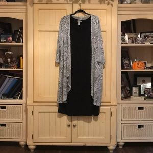 Beautiful black dress with gray jacket